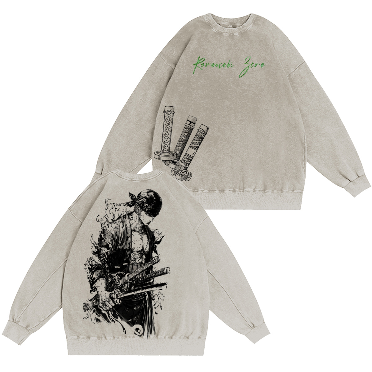 anime :Zoro Vintage washed T-shirt/Crewneck/Hoodie