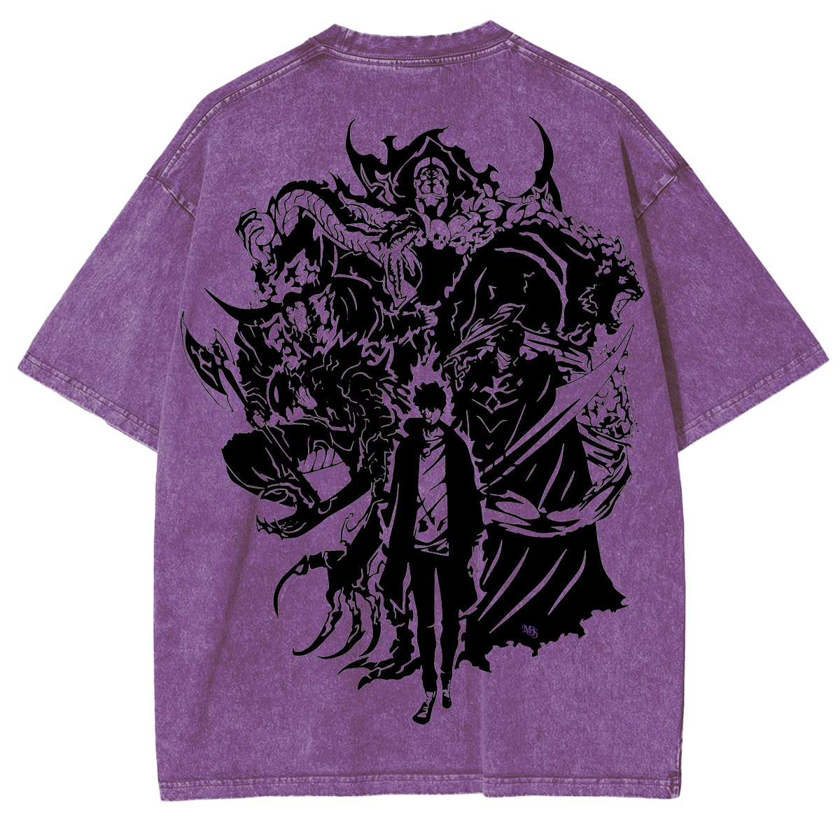 Retro Limited Sung Jin Woo Solo Leveling anime Washed Cotton T-shirt