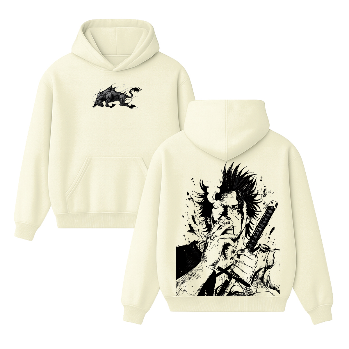 Yami Sukehiro x Black Bulls Black Clover Anime Double Printed Vintage Unisex Hoodie