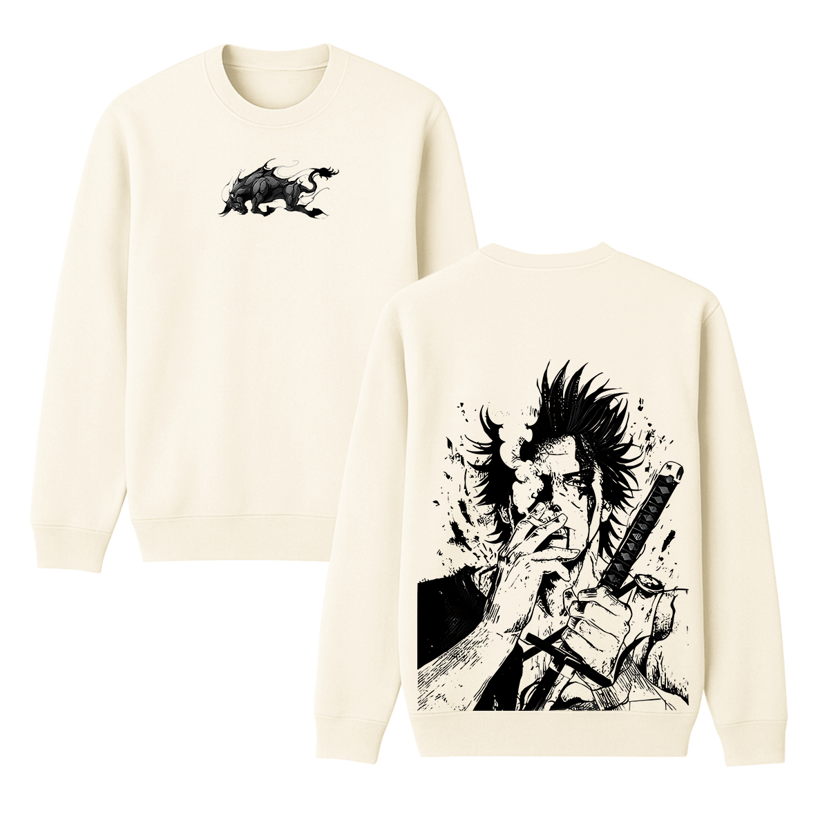 Yami Sukehiro x Black Bulls Black Clover Anime Double Printed Vintage Unisex Sweatshirt
