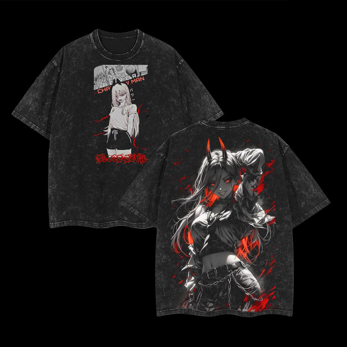 Chainsaw Man-Chainsaw Man Vintage Washed Unisex T-Shirt