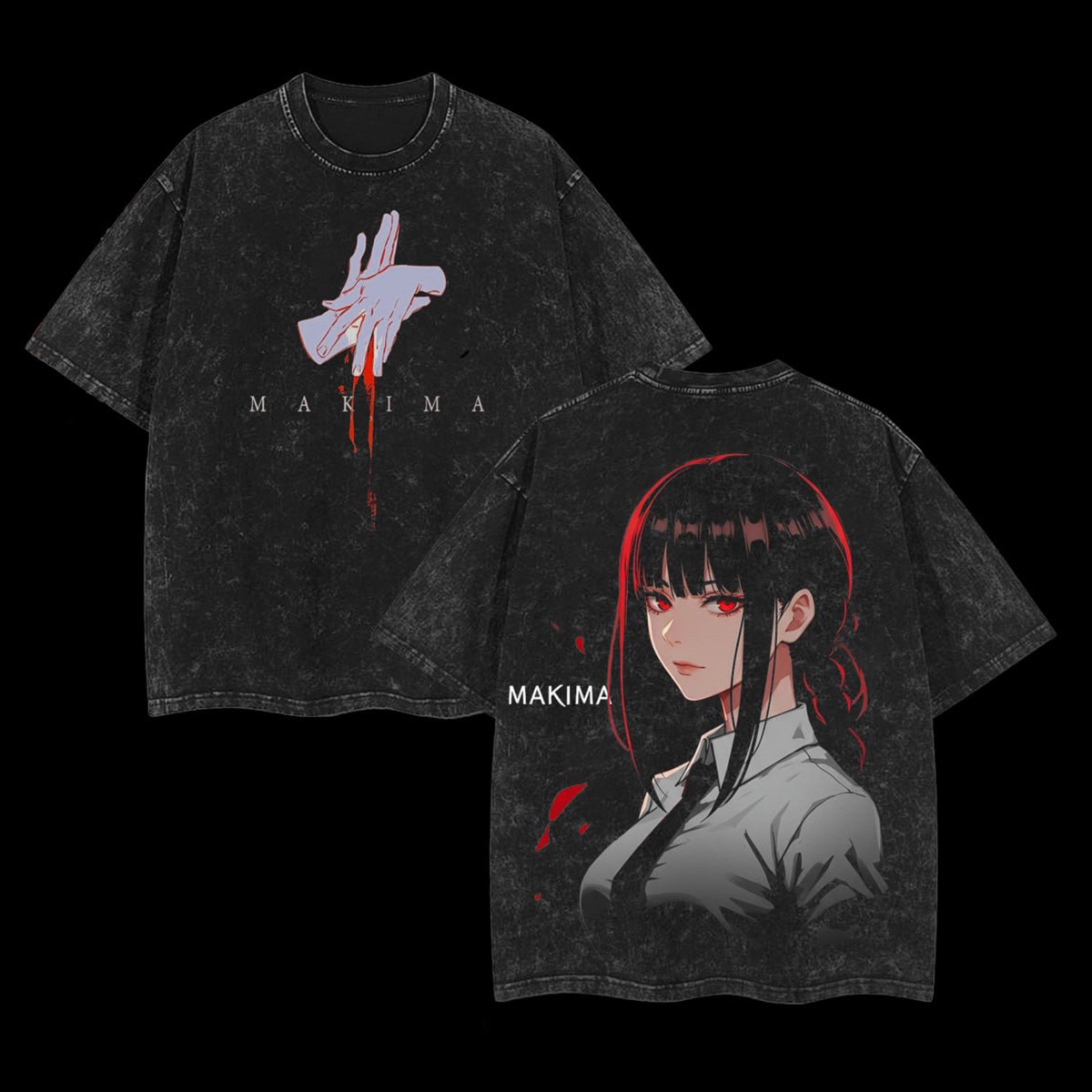 Quanxi-Chainsaw Man Vintage Washed T-Shirt