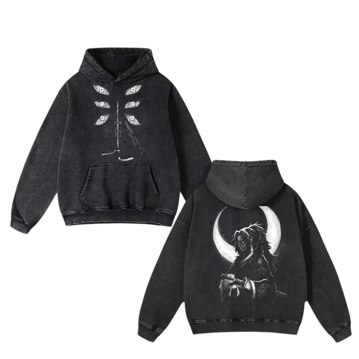 Kokushibo-Demon Slayer Vintage Washed T-shirt/Crewneck/Hoodie