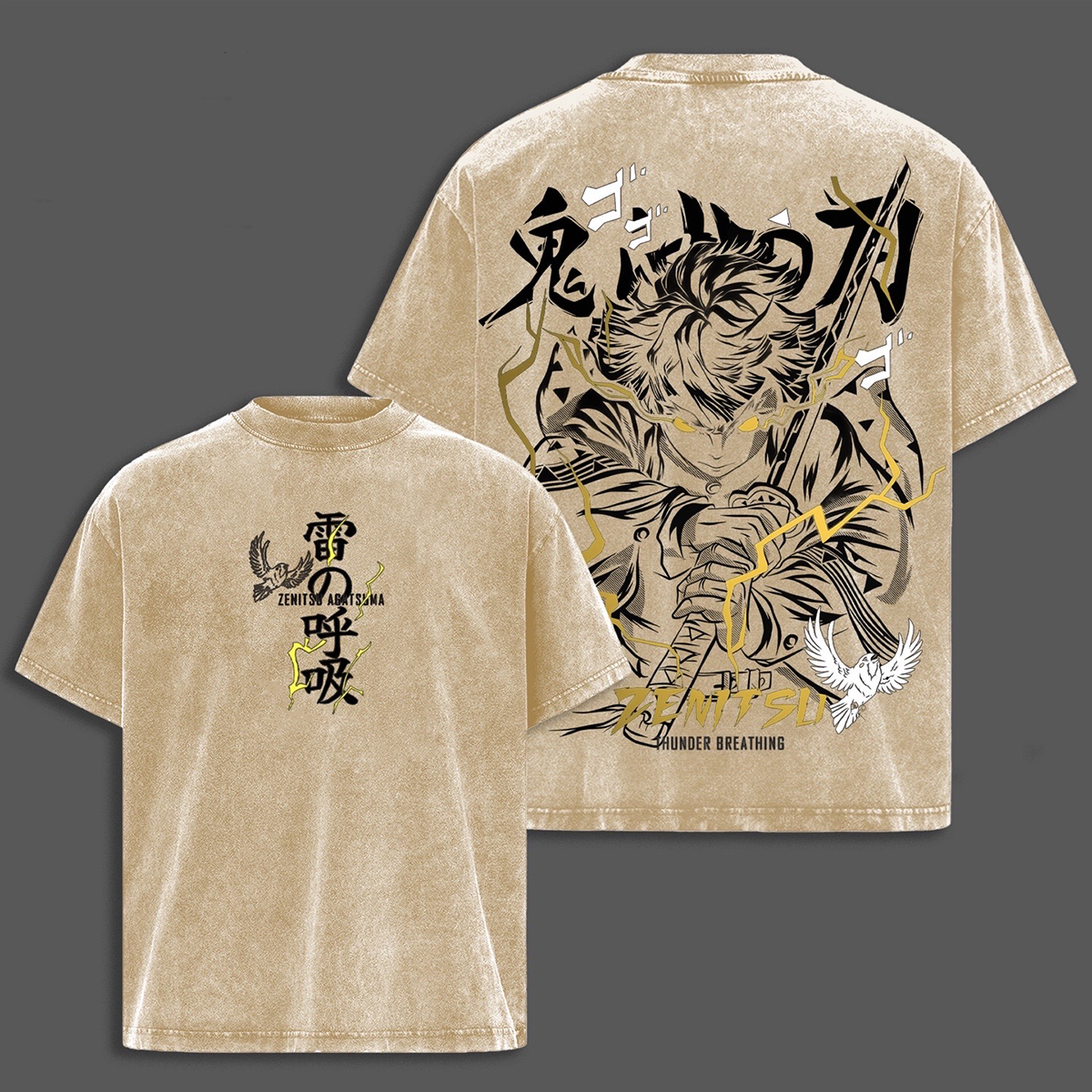 Zenitsu Demon Slayer Vintage Washed Unisex T-Shirt