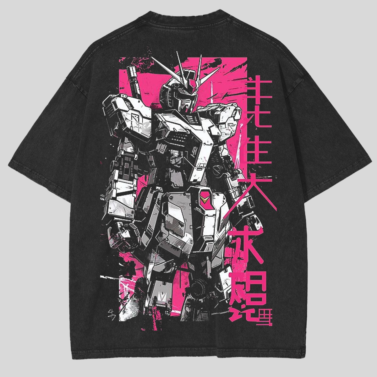 Mobile Suit Gundam Pink Anime Inspired Vintage Washed Unisex T-Shirt