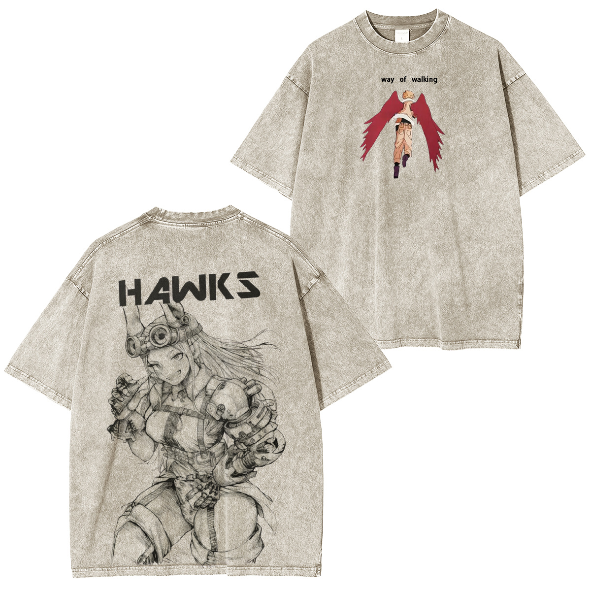 Mirko x Hawks My Hero Academia Vintage Washed T-shirt/Crewneck/Hoodie