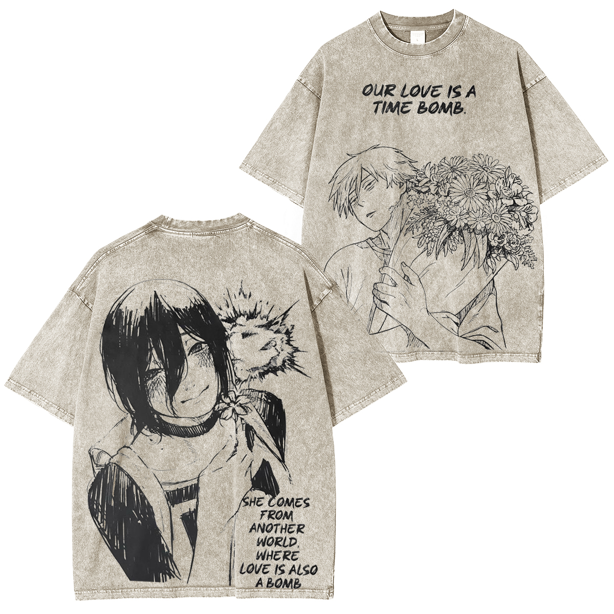 Chainsaw Man Vintage Washed T-shirt/Crewneck/Hoodie