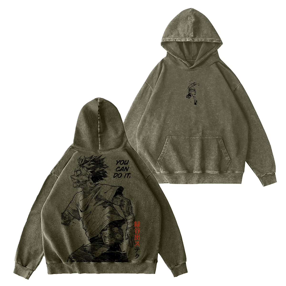 Izuku Midoriya My Hero Academia Vintage Washed T-shirt/Crewneck/Hoodie