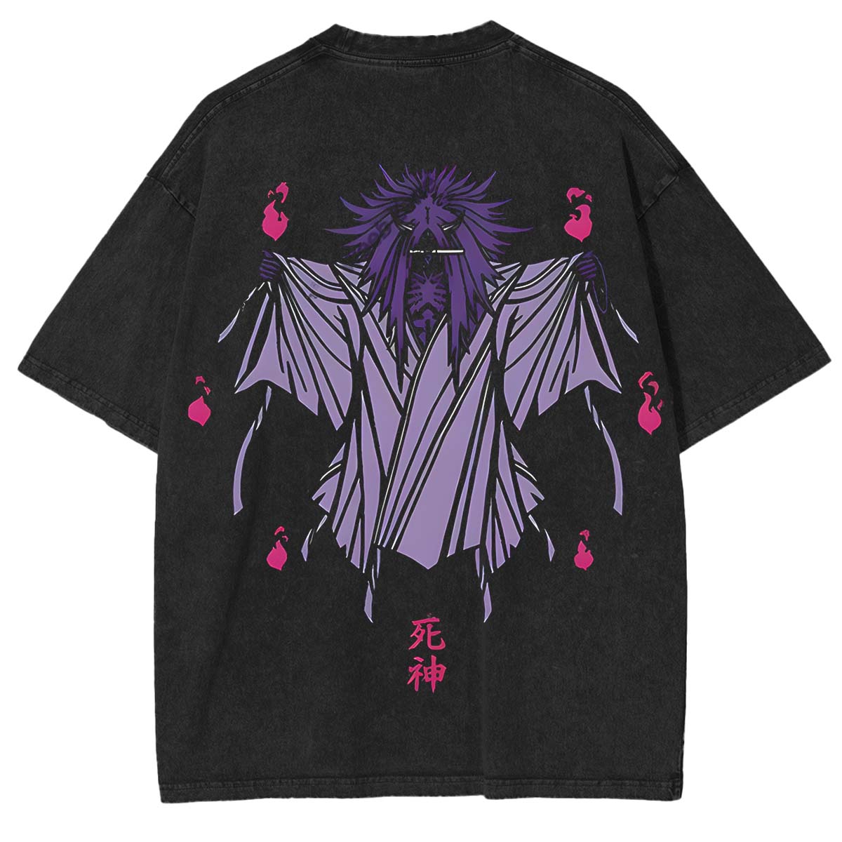 Limited Edition Death Reaper Seal Uzumaki Naruto Anime Double Printed Oversize Lightweight Acid Washed Tee