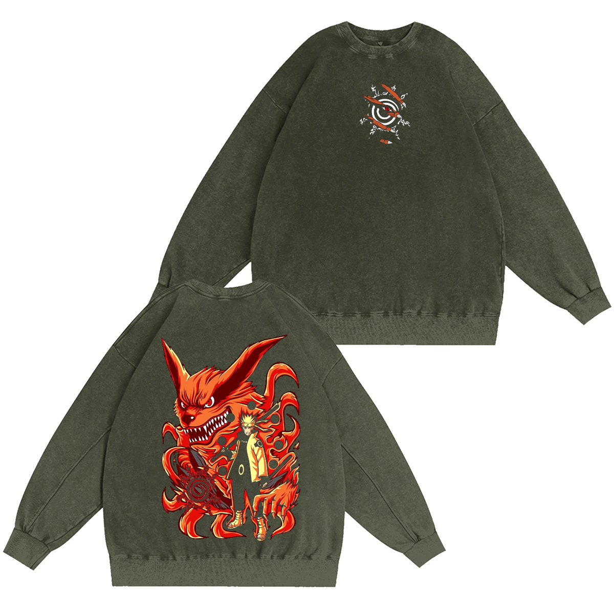 Naruto Uzumaki X Kurama Vintage Washed T-shirt/Crewneck/Hoodie