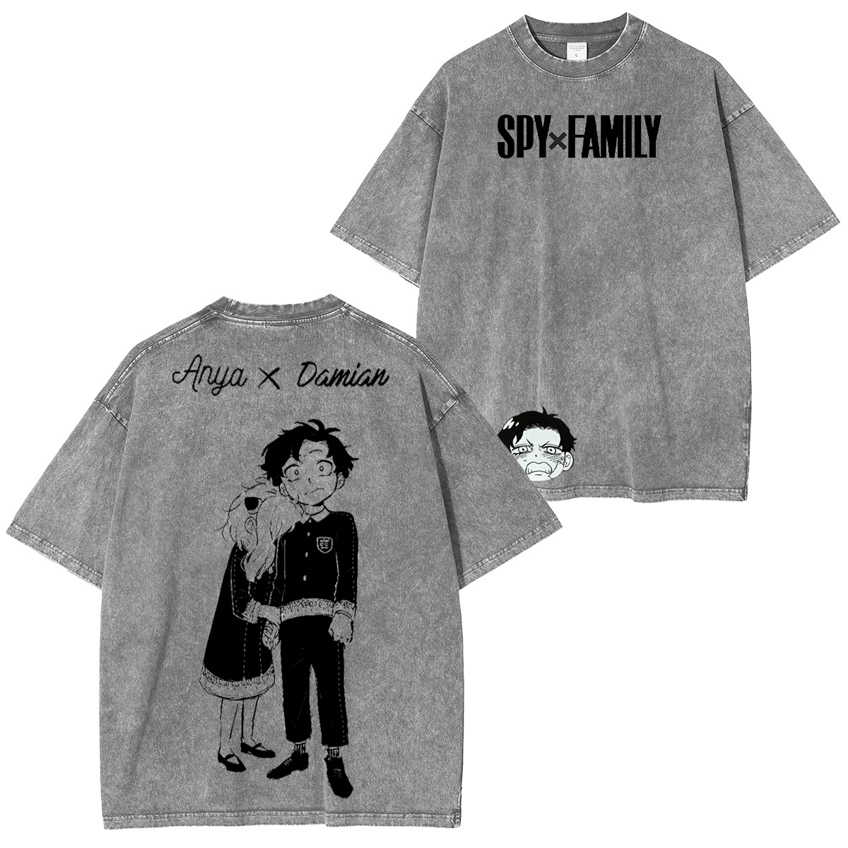 Damian Desmond x Anya Forger Spy �� Family Vintage Washed T-shirt/Crewneck/Hoodie