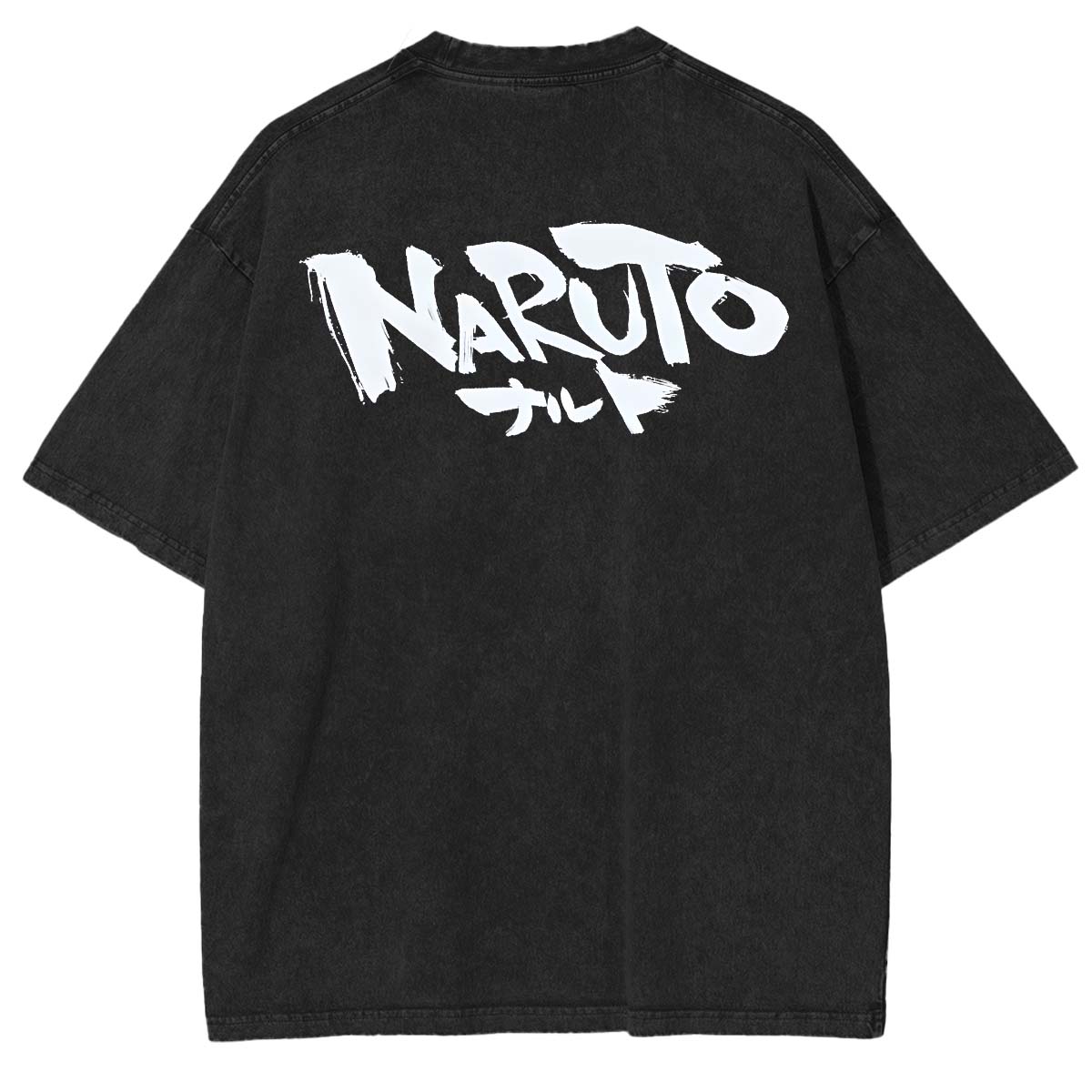 Hinata x Naruto Anime Double Printed Vintage Washed Tee