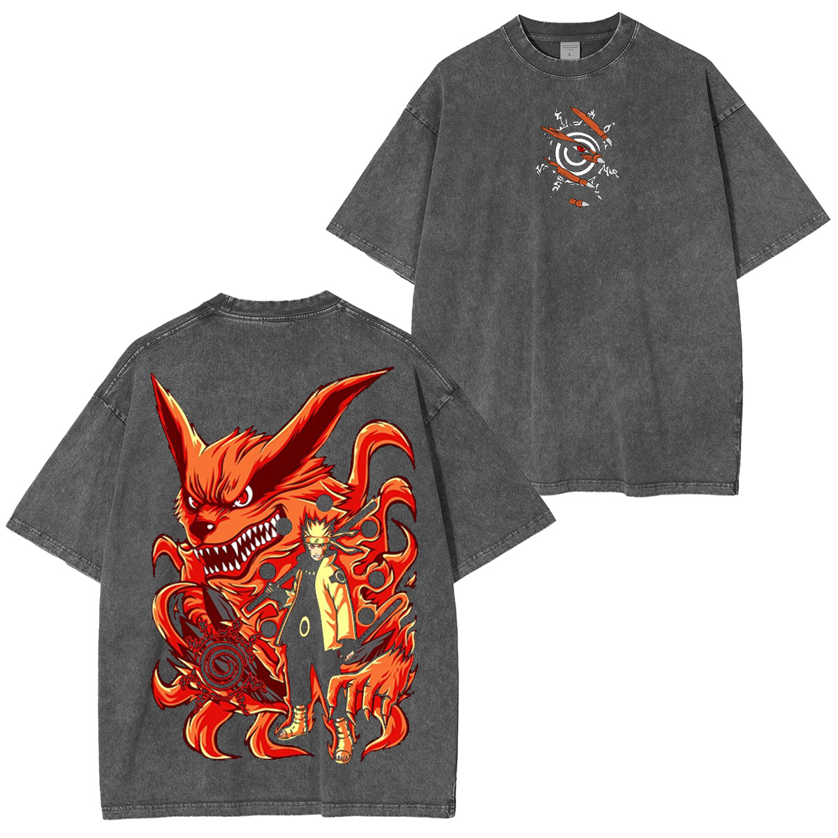 Naruto Uzumaki X Kurama Vintage Washed T-shirt/Crewneck/Hoodie