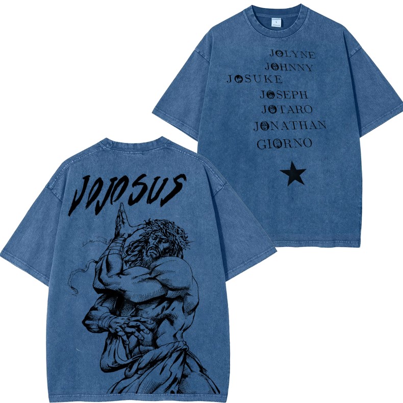 JOJO SUS Jojo's Bizarre Adventure Anime Double Printed Vintage Washed Tee