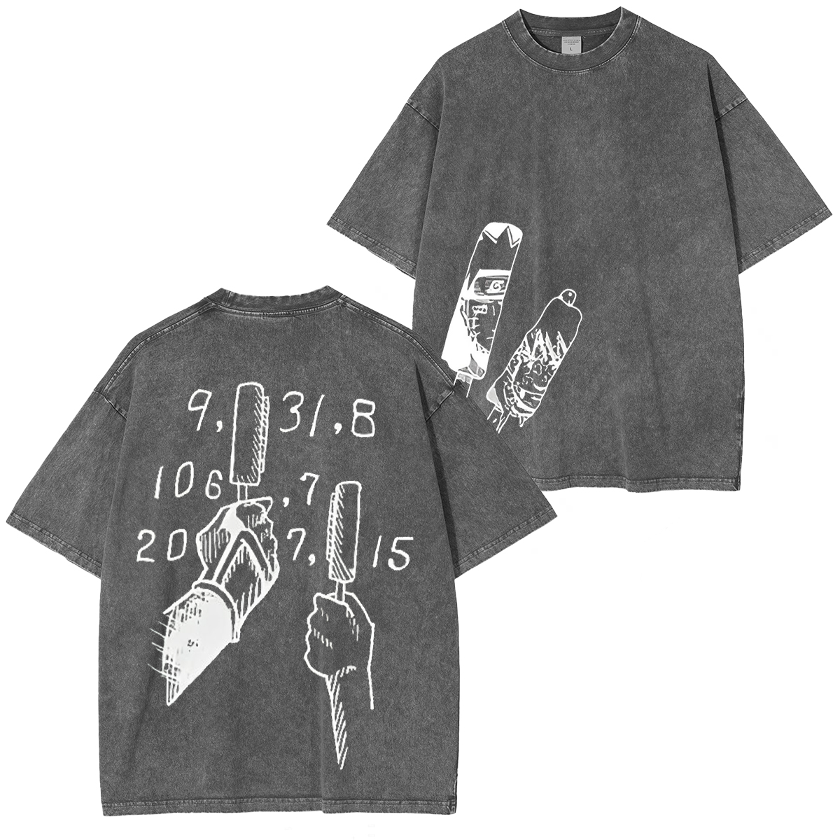 jiraiya - Naruto Uzumaki Anime Double Printed Vintage Washed Tee Unisex