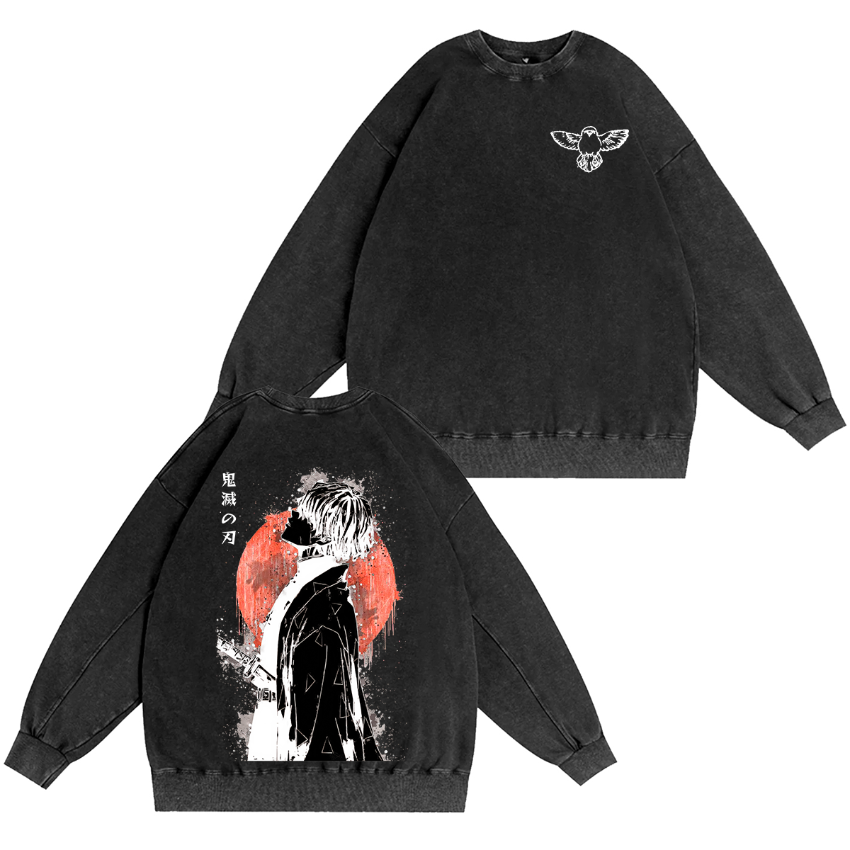 Zenitsu  Demon Slayer Anime Unisex Washed Crewneck Sweatshirt