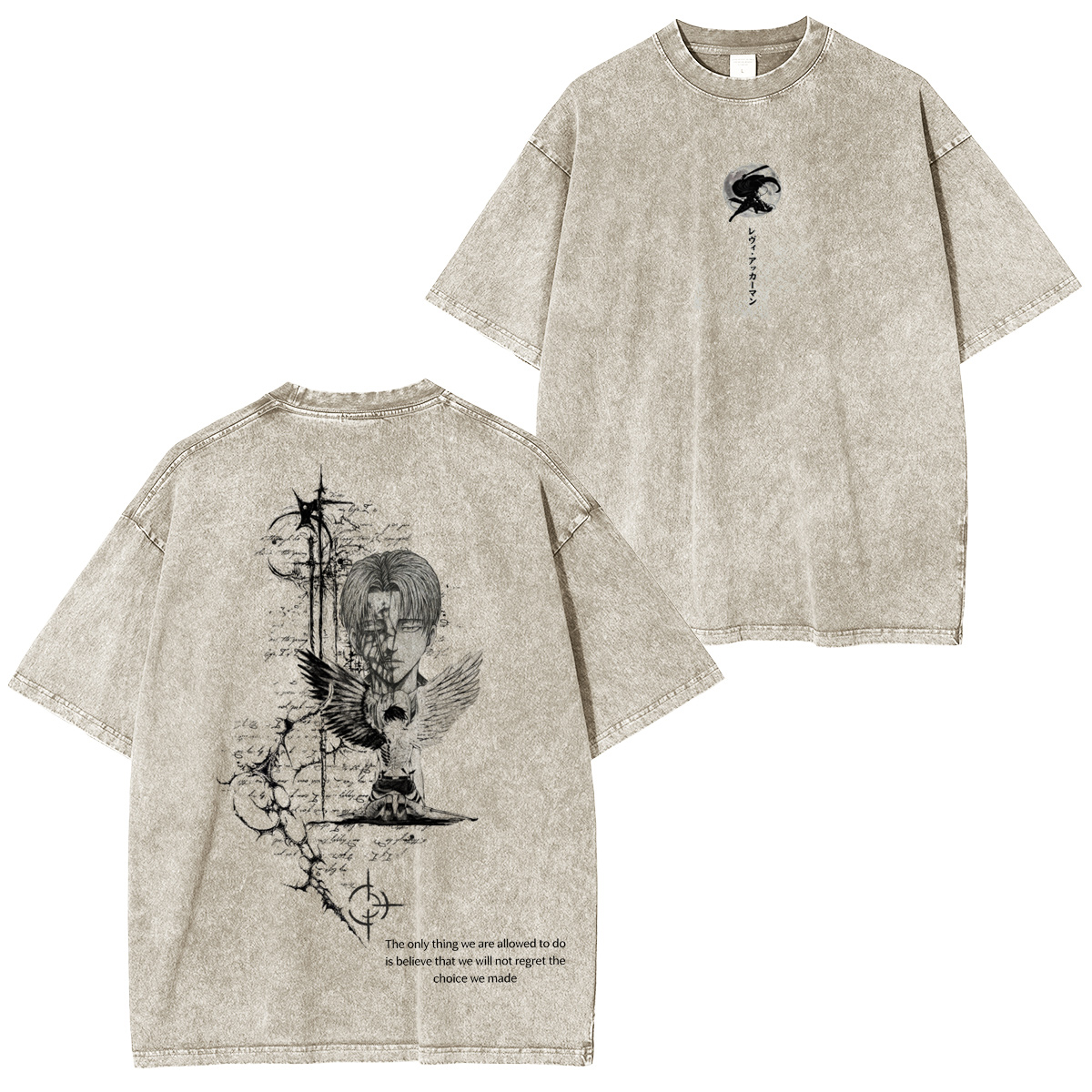 Attack on Titan ：Levi Ackerman Vintage washed T-shirt/Crewneck/Hoodie