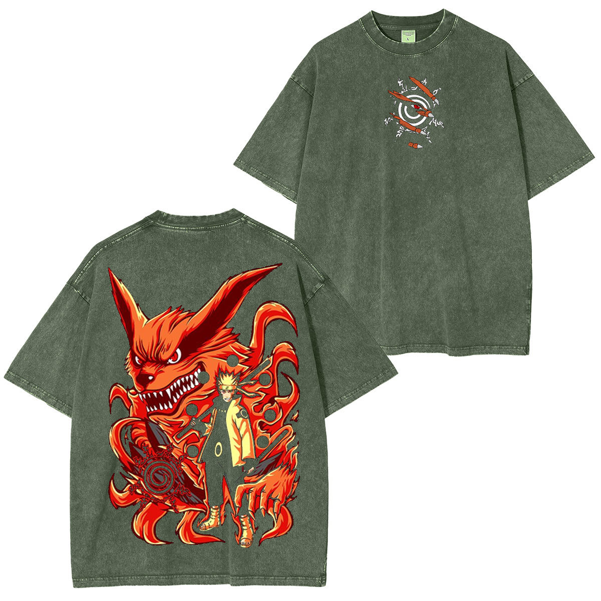 Naruto Uzumaki X Kurama Vintage Washed T-shirt/Crewneck/Hoodie