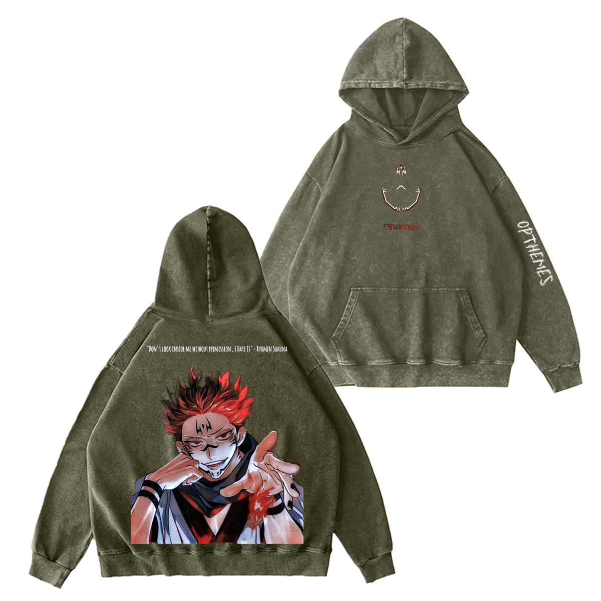 Jujutsu Kaisen :Ryomen Sukuna Vintage washed T-shirt/Crewneck/Hoodie
