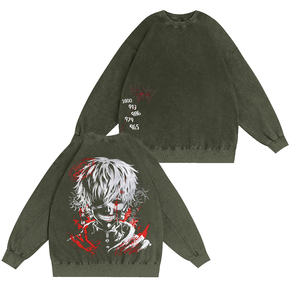 Ken Kaneki Tokyo Ghoul Washed T-shirt/Crewneck/Hoodie
