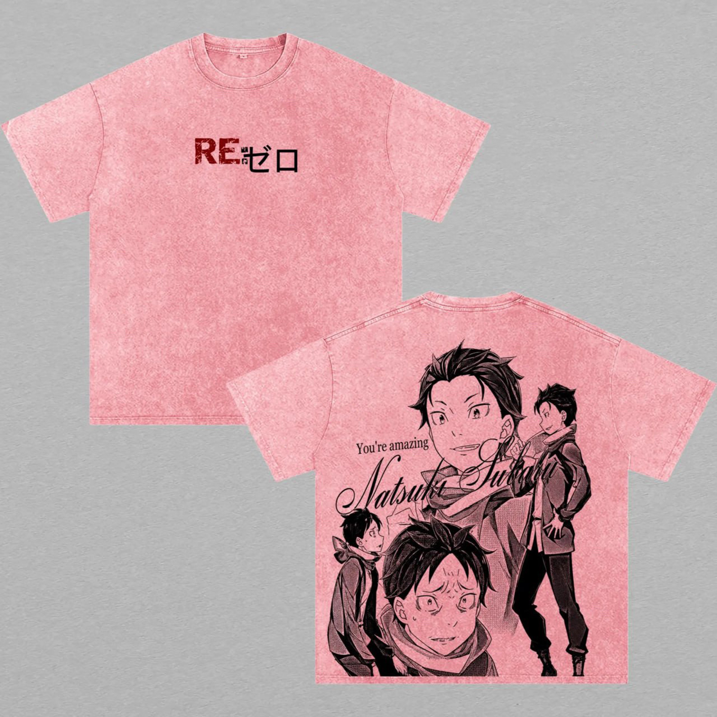 Re:Zero Subaru Natsuki Quotes Washed T-shirt/Crewneck/Hoodie