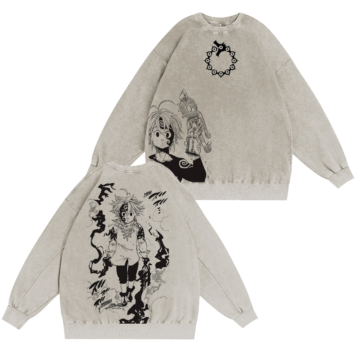 The Seven Deadly Sins :Meliodas Vintage washed T-shirt/Crewneck/Hoodie