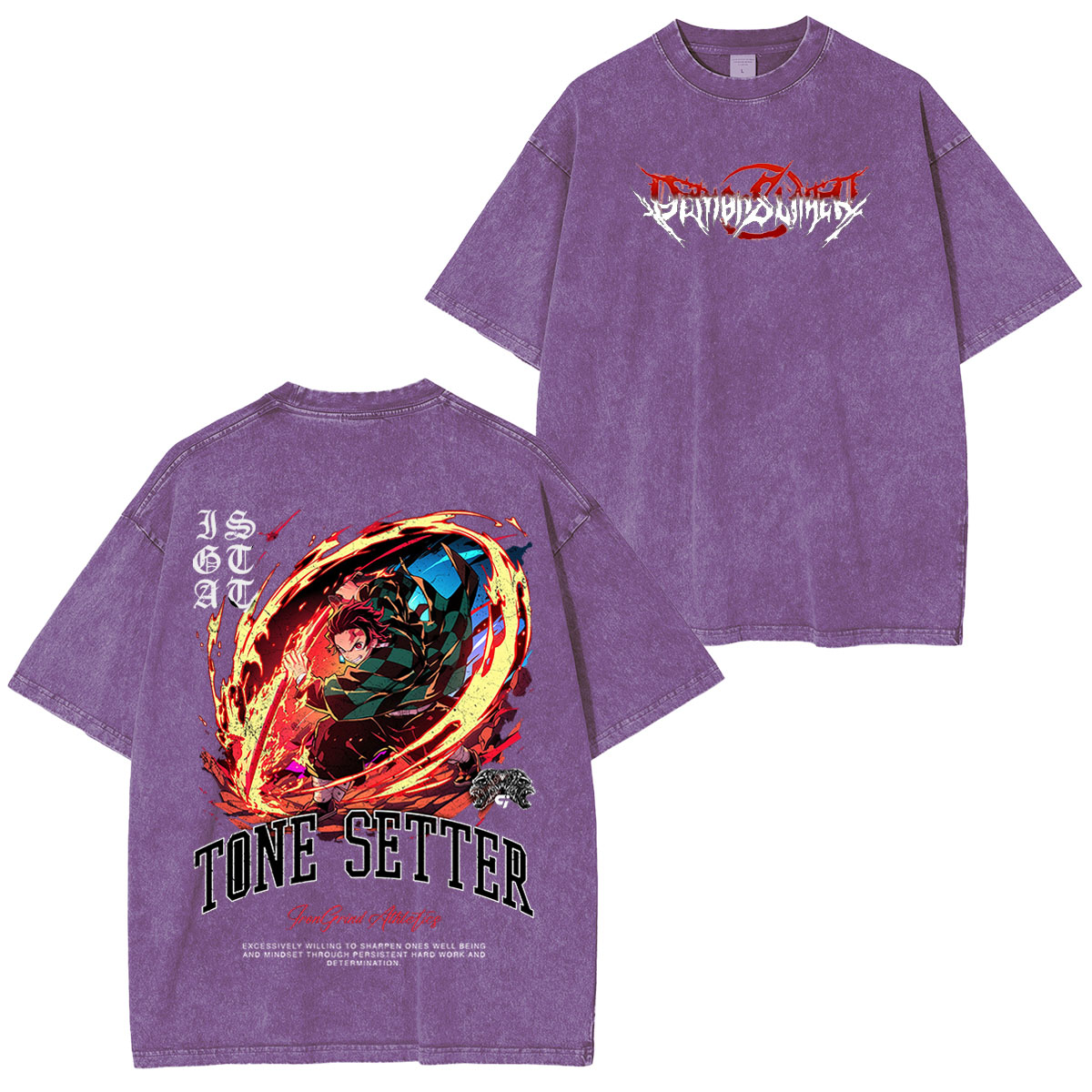 Anime Movie Demon Slayer Vintage Washed T-shirt/Crewneck/Hoodie