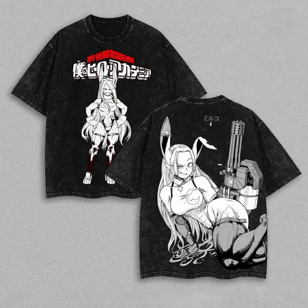 Retro Vintage Limited Mirko Boku No Hero Ver 1 - My Hero Academia Anime Double Printed Washed Tee Unisex