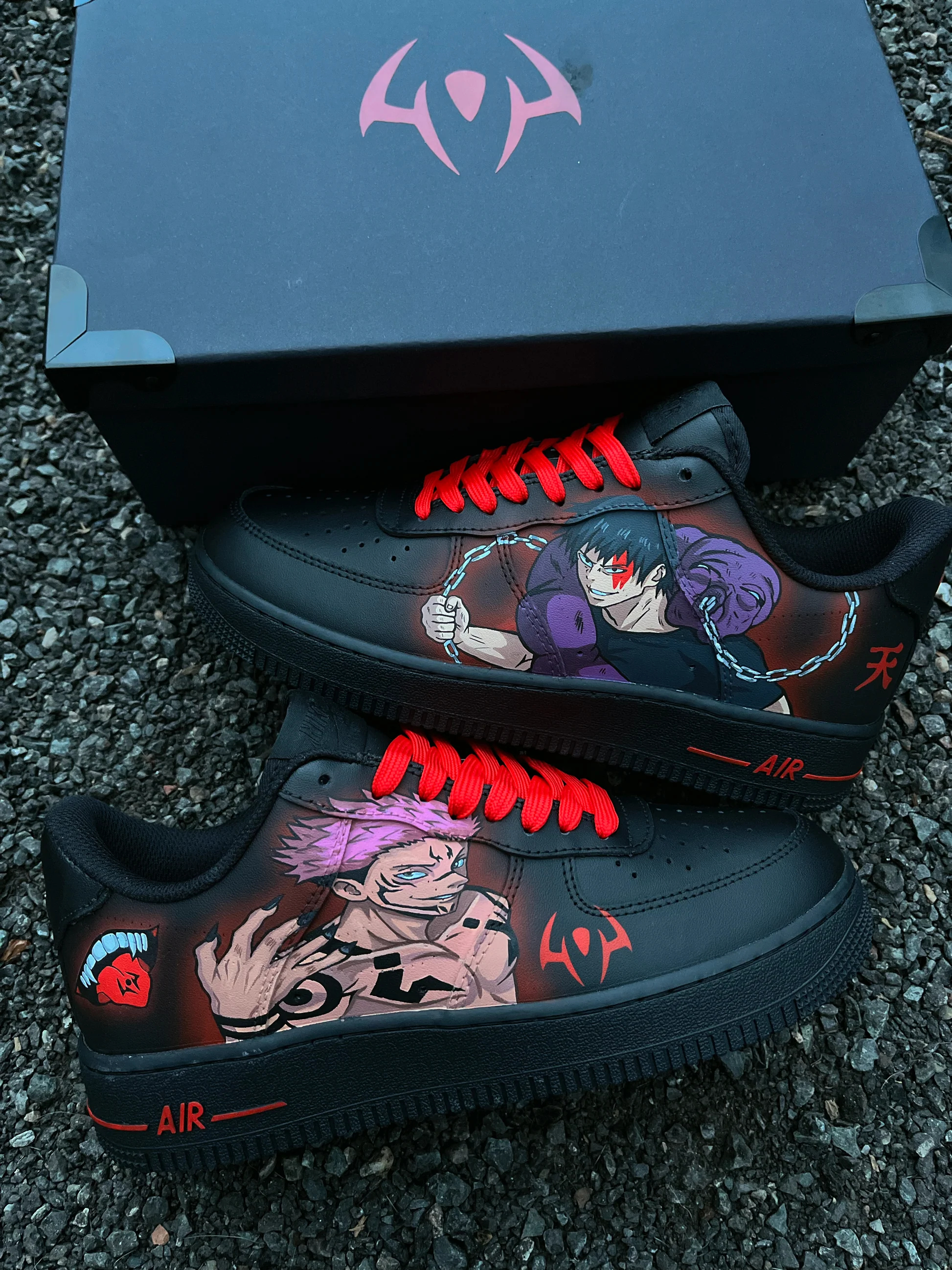 Sukuna and Toji Jujutsu kaisen Custom Titans Style Shoes Hand Painted