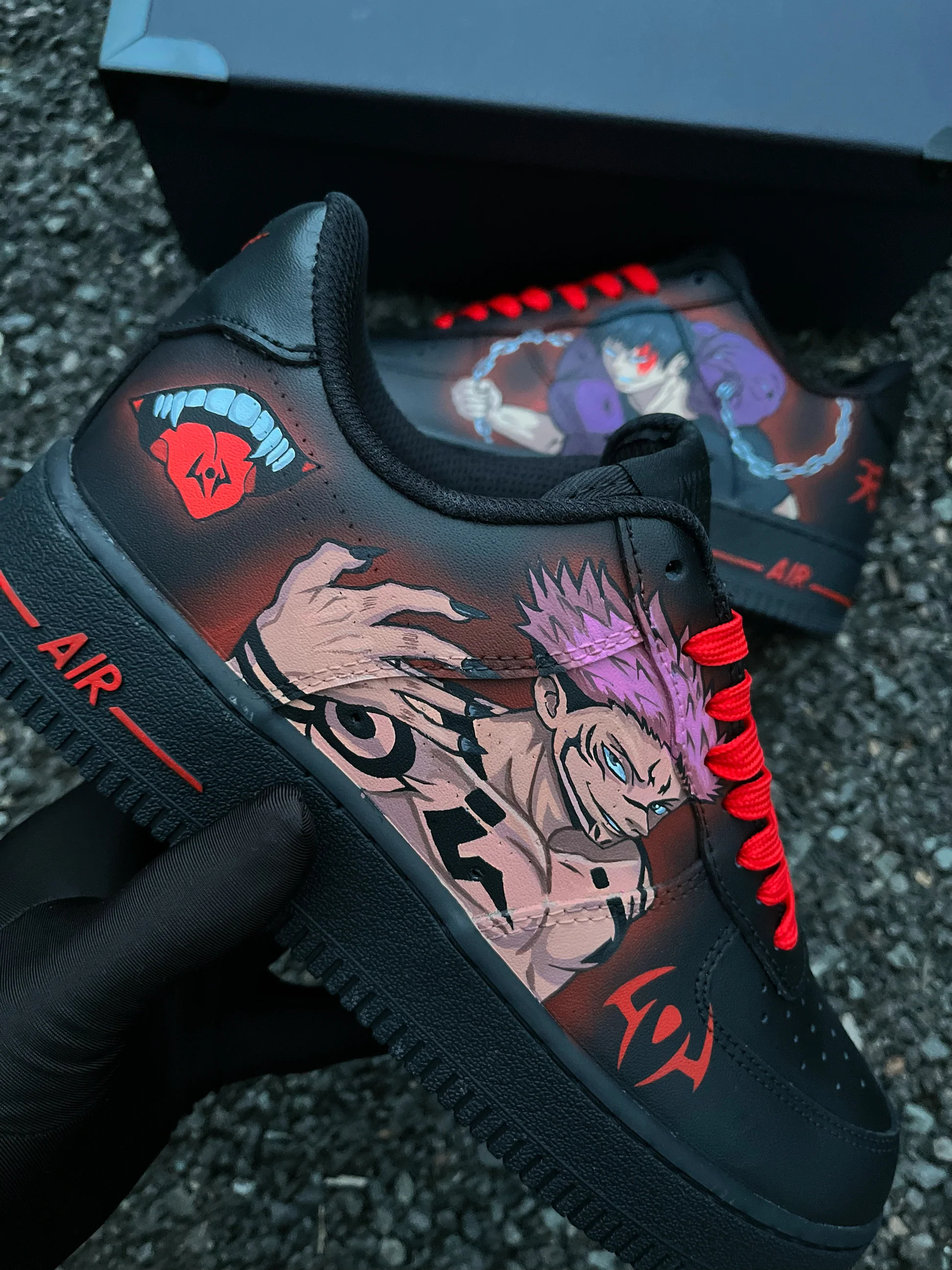 Sukuna and Toji Jujutsu kaisen Custom Titans Style Shoes Hand Painted