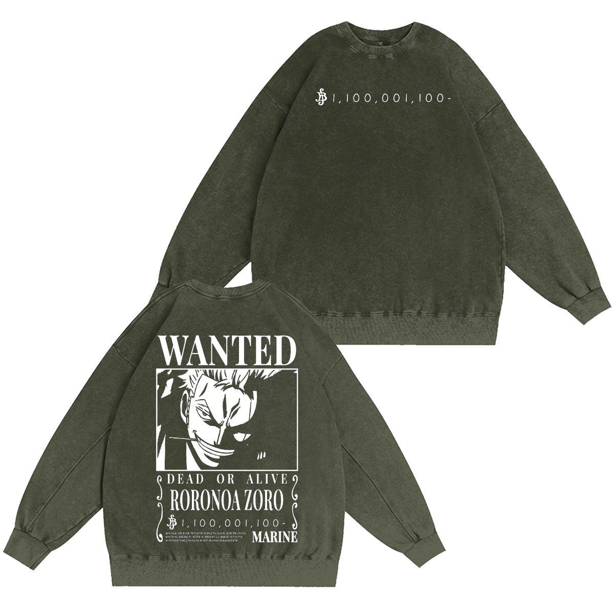 Roronoa Zoro One Piece Vintage Washed T-shirt/Crewneck/Hoodie