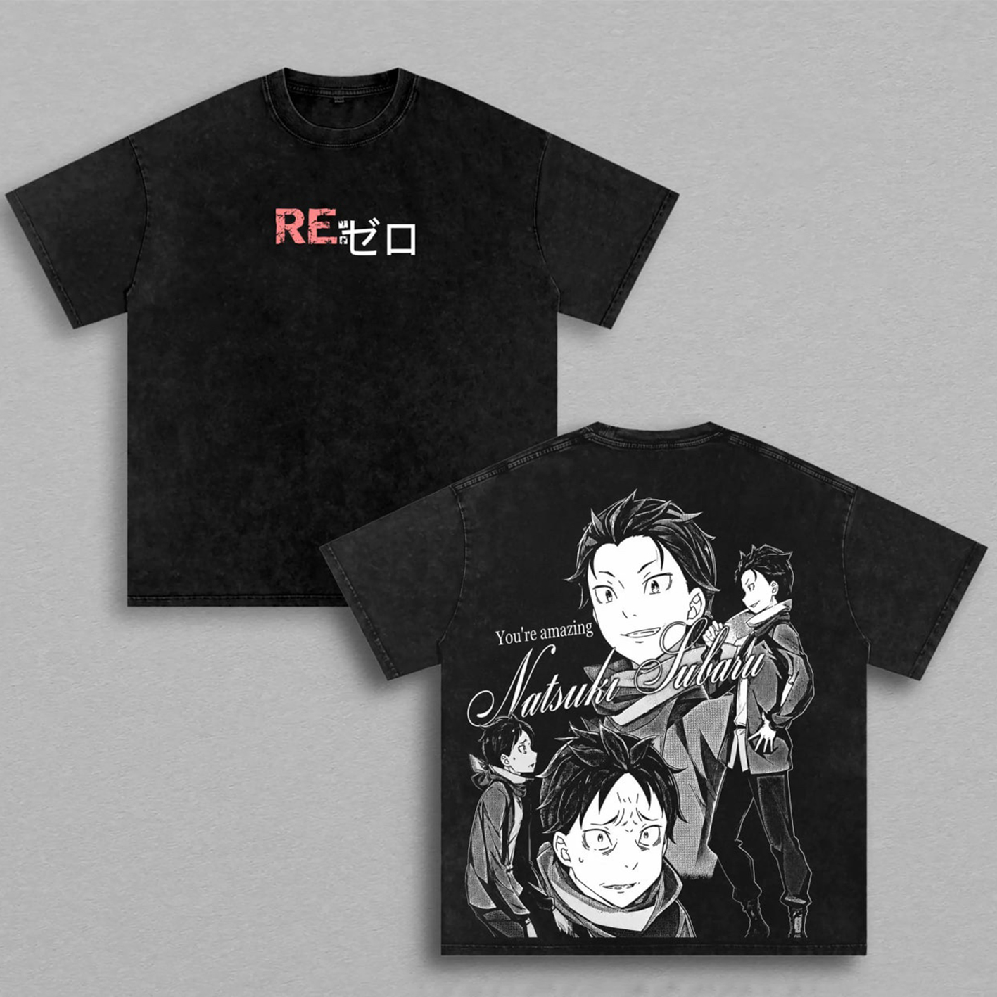Re:Zero Subaru Natsuki Quotes Washed T-shirt/Crewneck/Hoodie