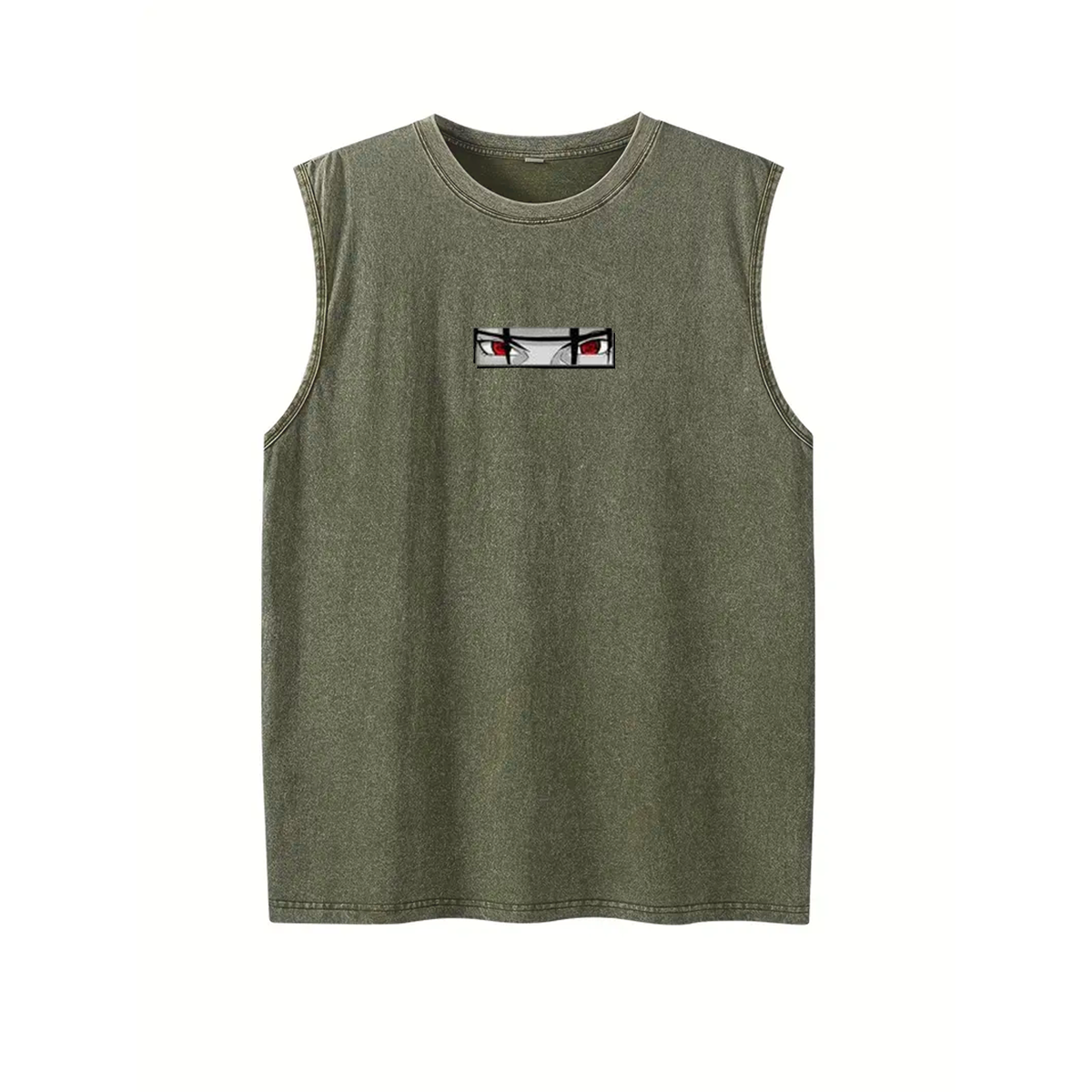 Naruto Anime Double Printed Washed Tank Top