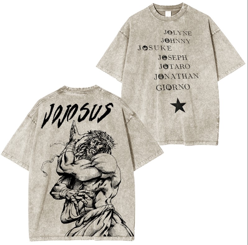 JOJO SUS Jojo's Bizarre Adventure Anime Double Printed Vintage Washed Tee