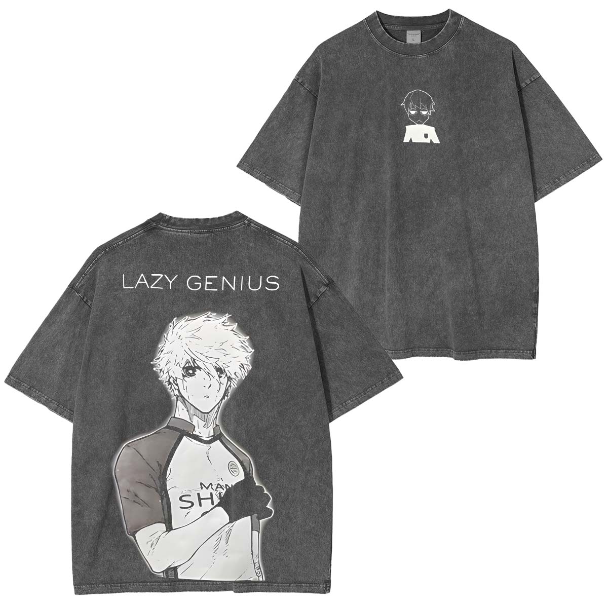 Blue Lock Striker Anime Double Printed Washed TeeStriker Anime Double Printed Washed Tee
