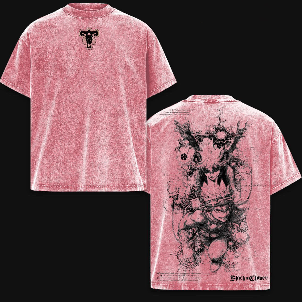 Asta x Black Bulls Black Clover Anime Washed T-shirt/Crewneck/Hoodie