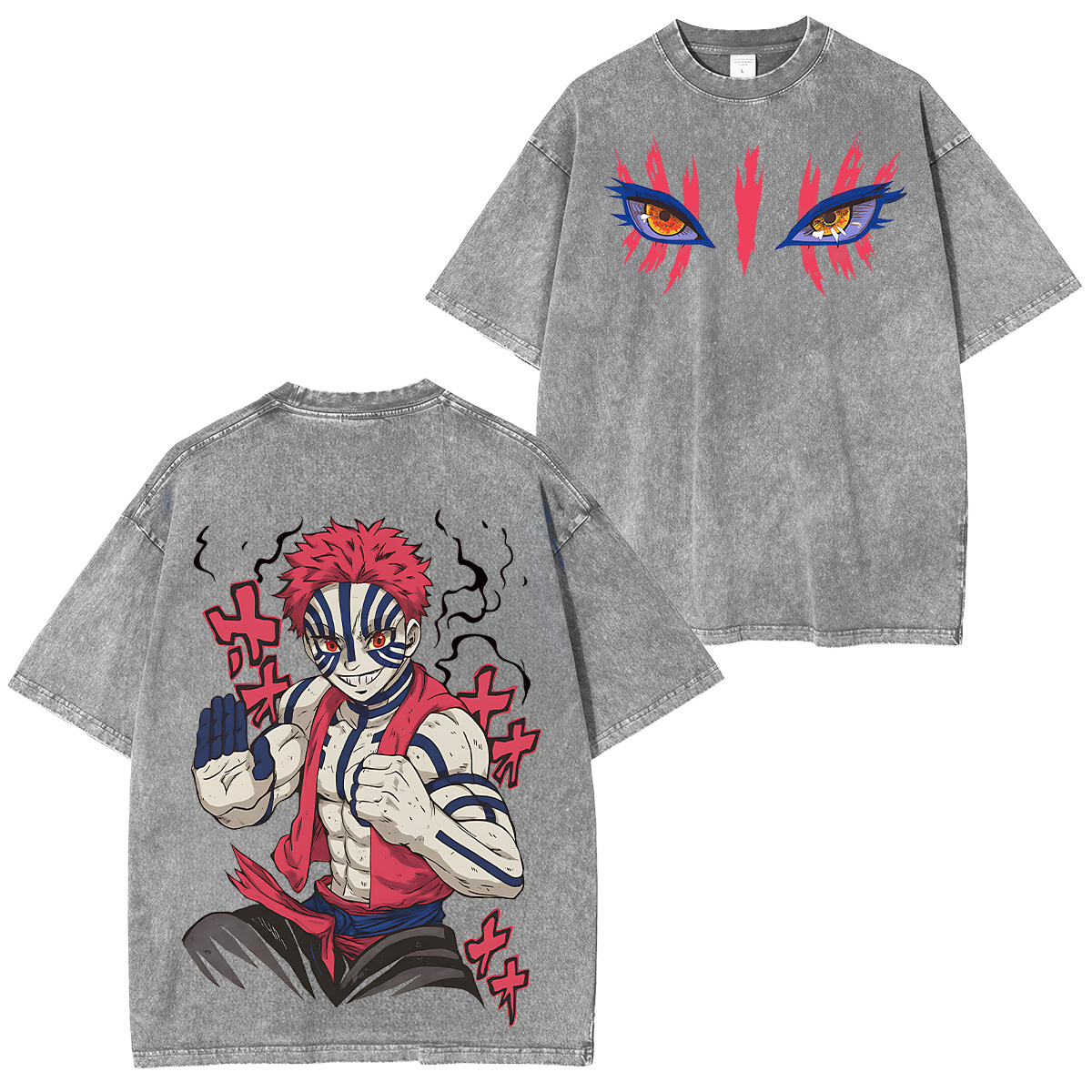 Akaza Demon Slayer Unisex Fit Washed T-Shirt