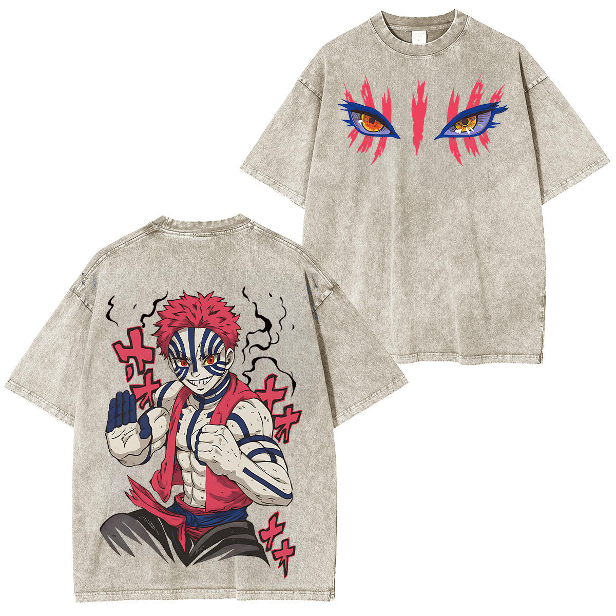 Akaza Demon Slayer Unisex Fit Washed T-Shirt