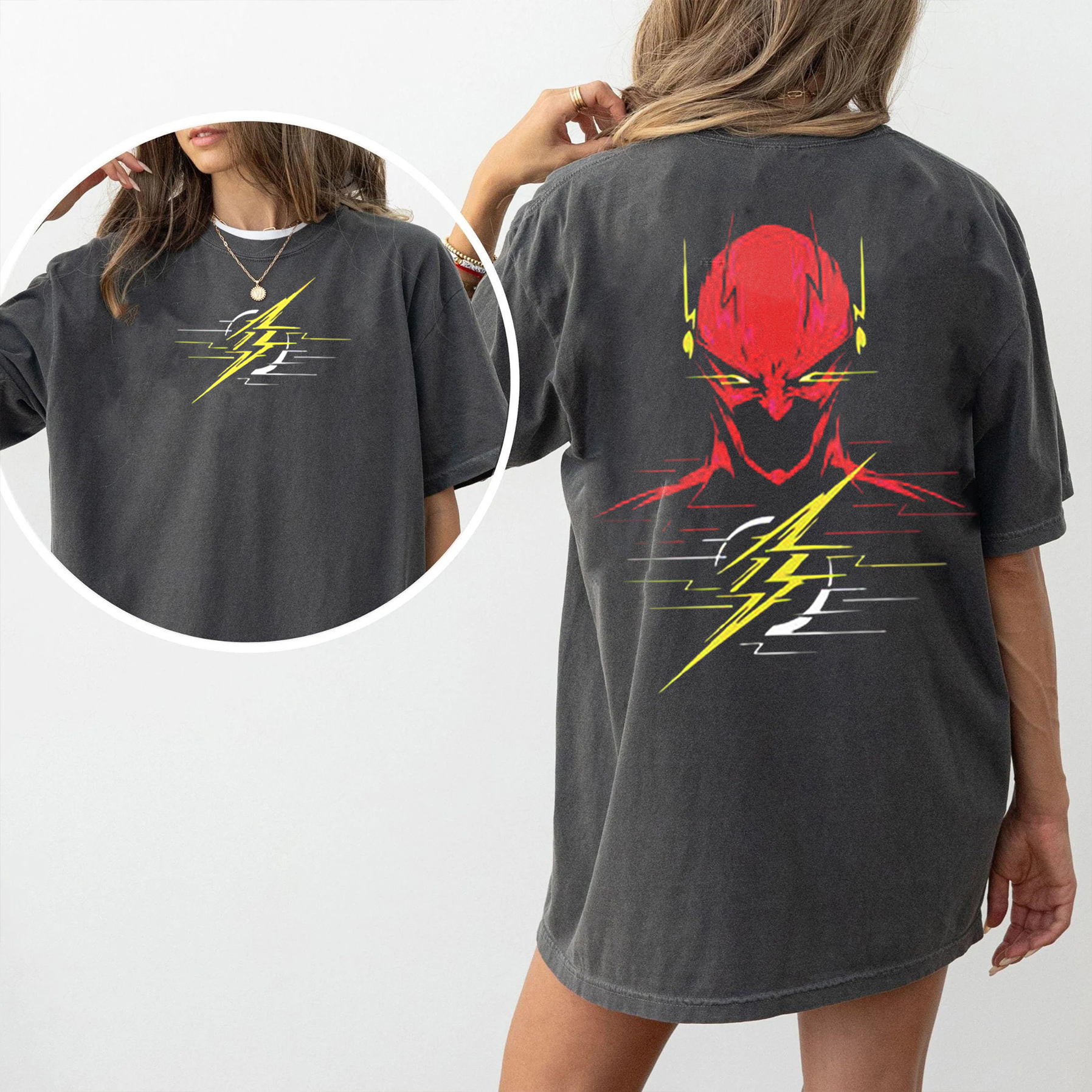 young.std2 Crimson Speed Phantom Tee. Vintage washed/COTTON T-shirt/Crewneck/Hoodie