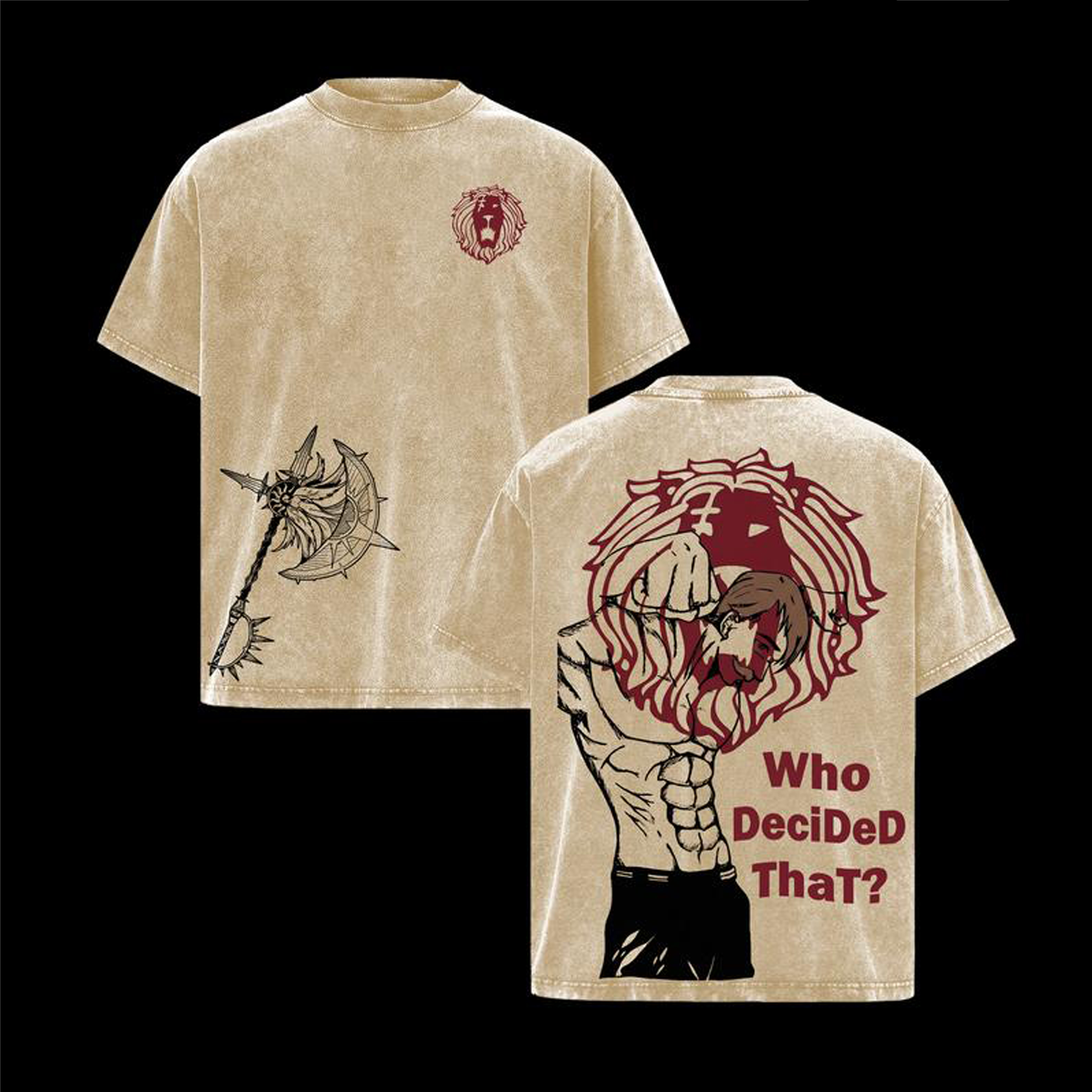 Escanor  washedr SevenDeadlySins Vintage T-shirt/Crewneck/Hoodie