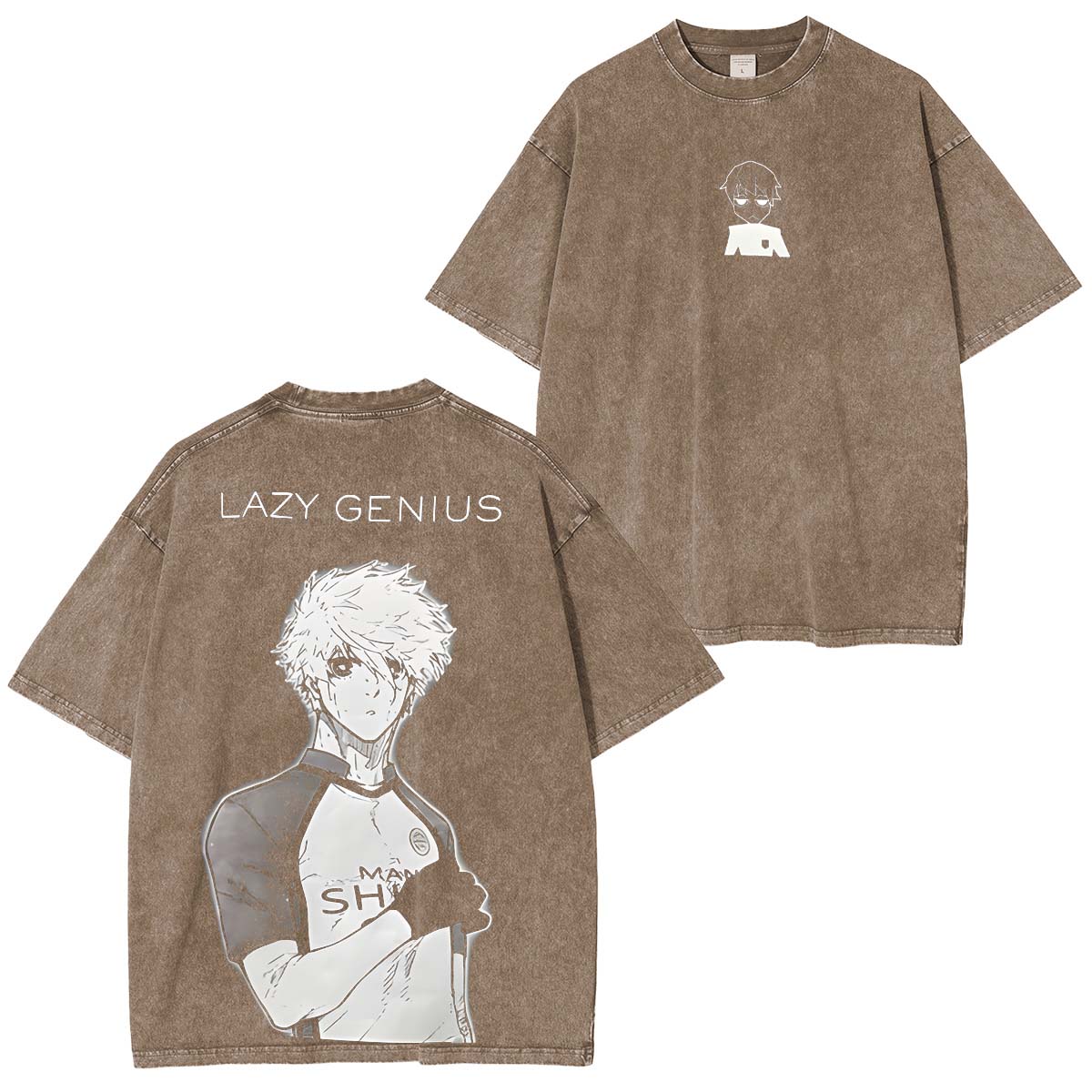 Blue Lock Striker Anime Double Printed Washed TeeStriker Anime Double Printed Washed Tee