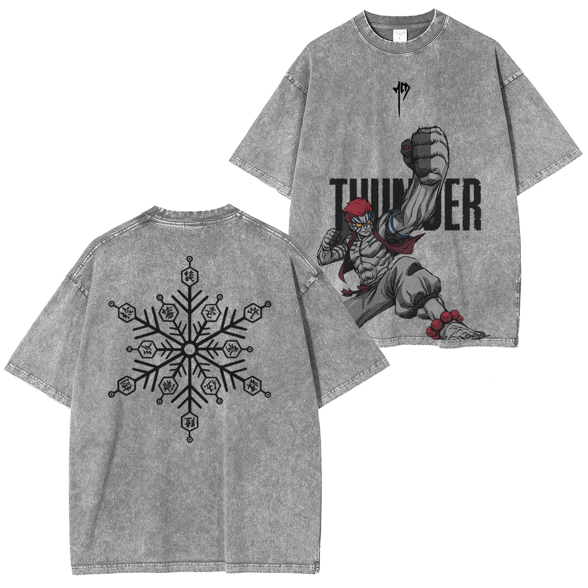 Akaza Demon Slayer Unisex Fit Washed T-Shirt