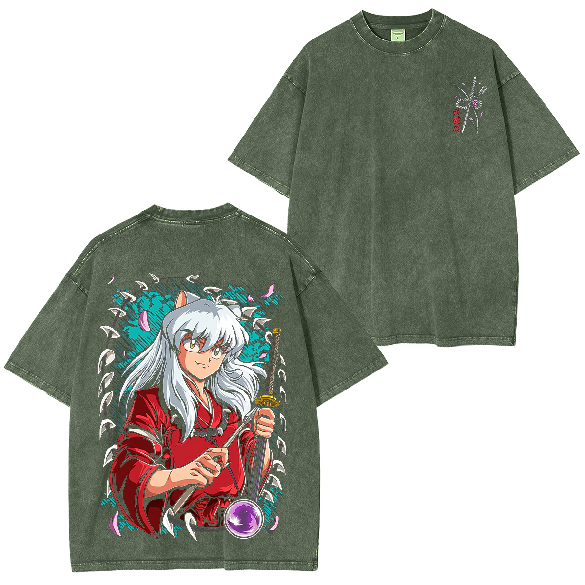 Inuyasha Vintage Unisex  Washed T-Shirt