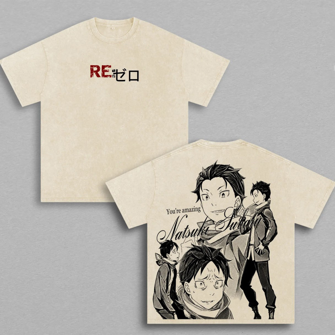 Re:Zero Subaru Natsuki Quotes Washed T-shirt/Crewneck/Hoodie