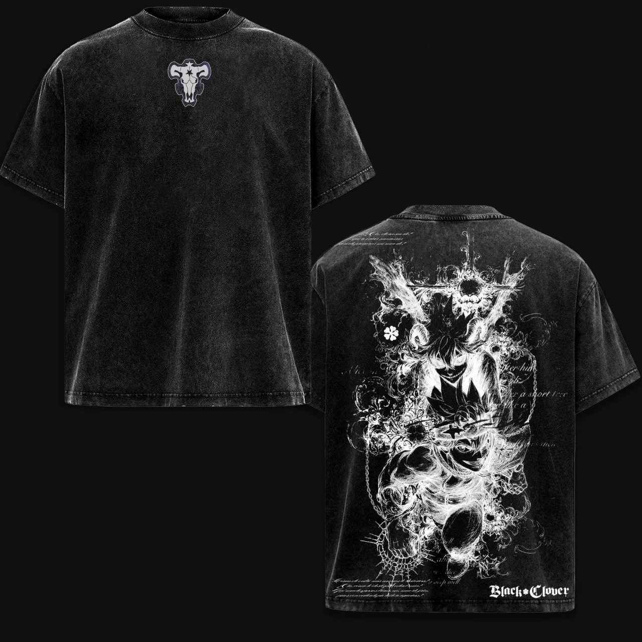 Asta x Black Bulls Black Clover Anime Washed T-shirt/Crewneck/Hoodie