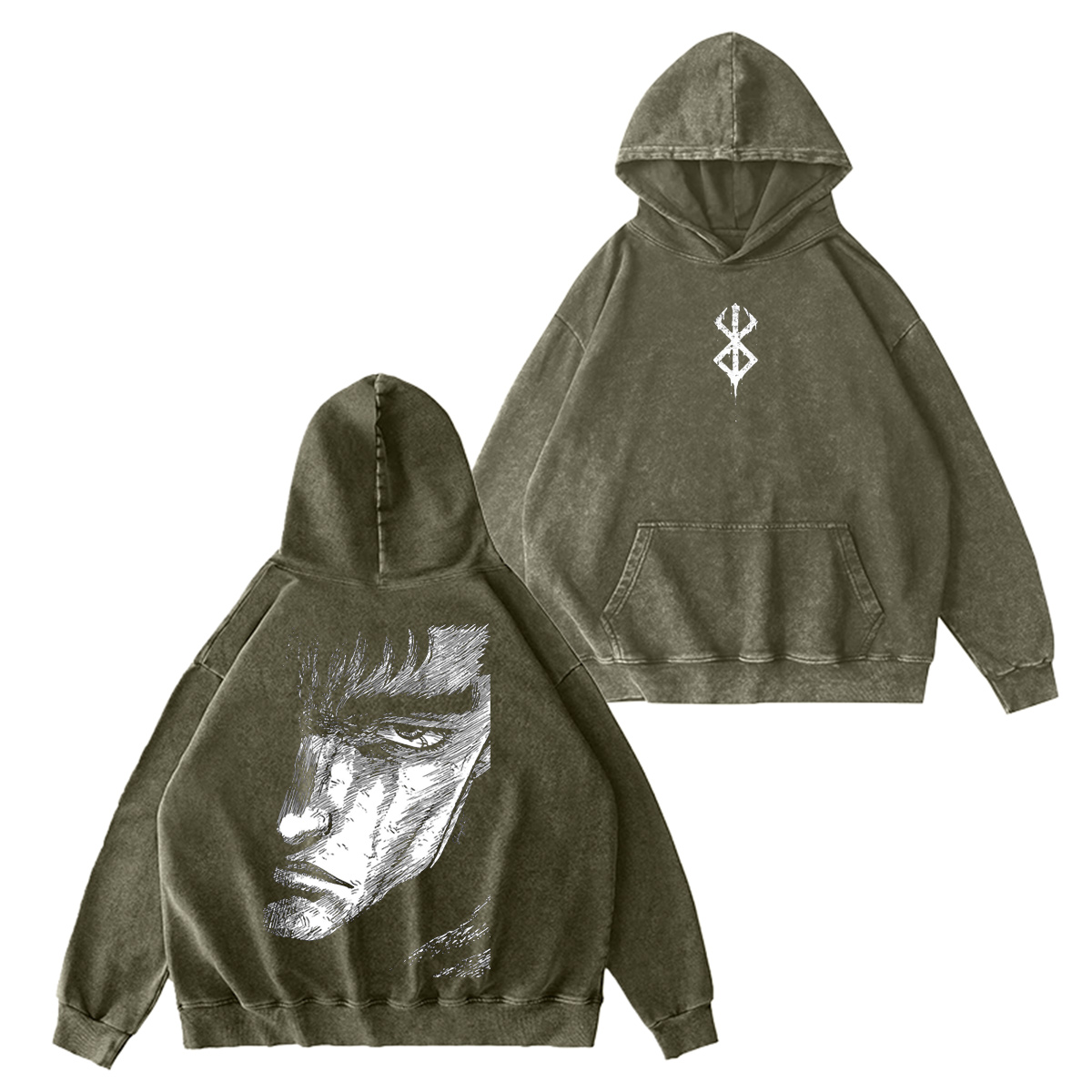 Berserk Anime Snow Vintage washed T-shirt/Crewneck/Hoodie
