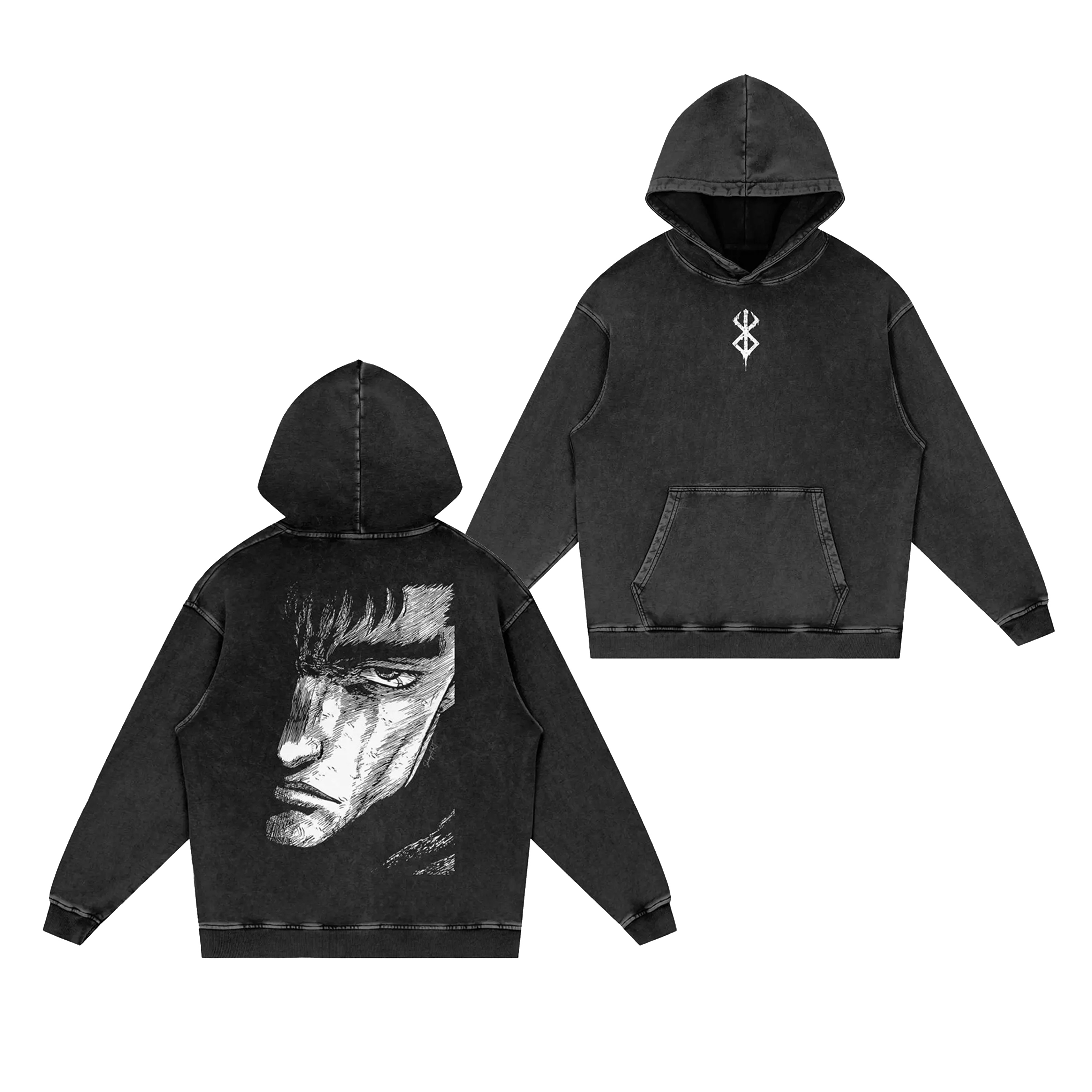 Berserk Anime Snow Vintage washed T-shirt/Crewneck/Hoodie