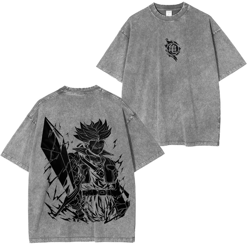 ANIME DRAGONBALL TRUNKS POWER SAIYAN WASHING VINTAGE TEE T-shirt