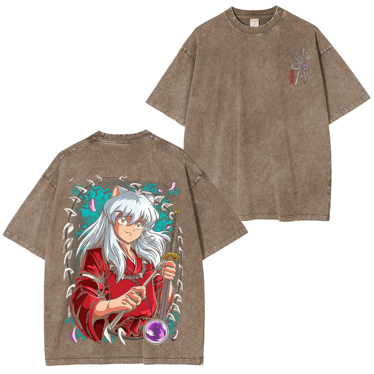Inuyasha Vintage Unisex  Washed T-Shirt