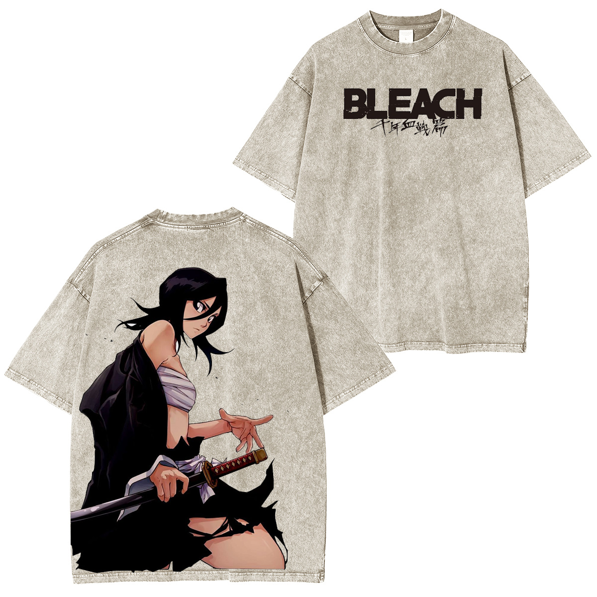 BLEACH :Kuchiki Rukia  Vintage washed T-shirt/Crewneck/Hoodie